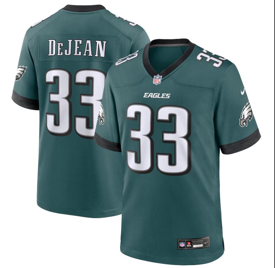 Men Nike Philadelphia Eagles #33 Cooper DeJean Green 2024 NFL Draft Game Jersey->philadelphia eagles->NFL Jersey